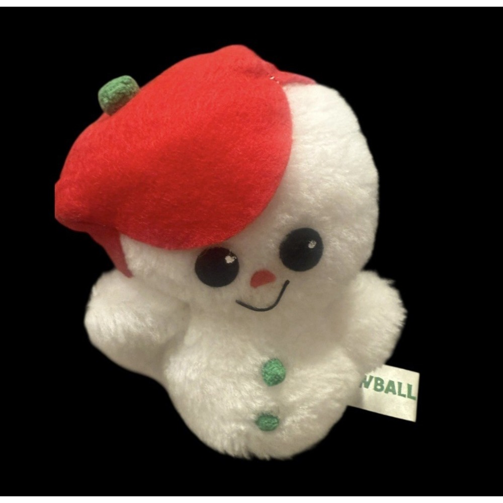 VINTAGE Christmas SNOWBALL Plush RARE Russ Berrie & Co 1975 Made in USA NOS